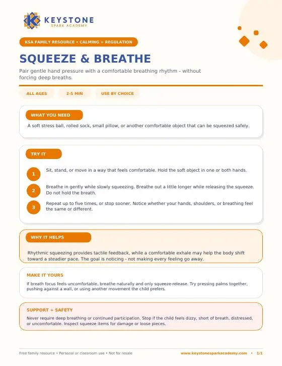 Cover of the Squeeze and Breathe printable resource