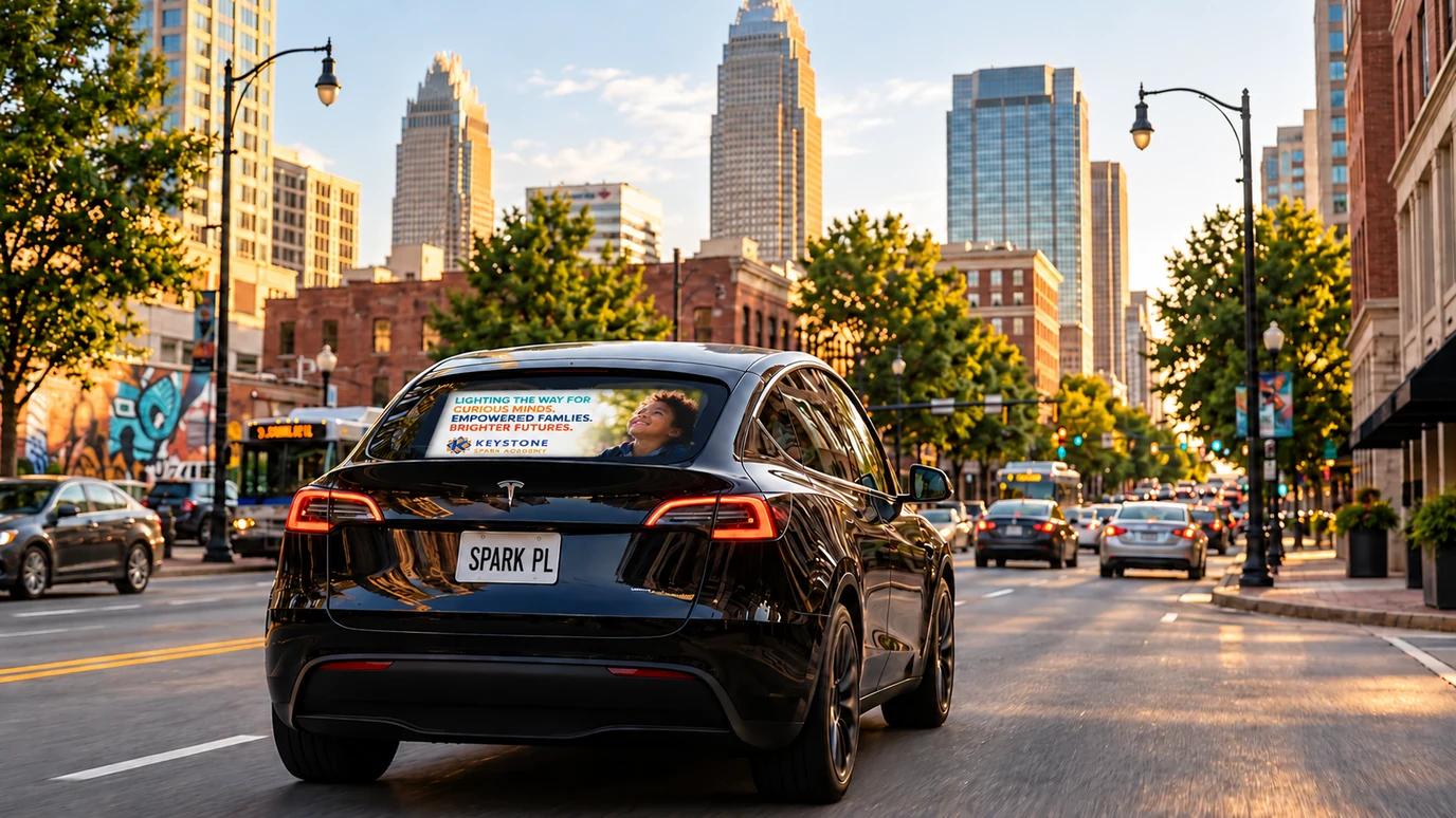 Spark Plugged mobile visibility vehicle in Charlotte